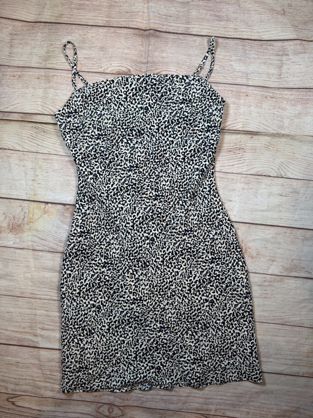 Express Y2K Inspired Leopard Print Bodycon Cowl Neck Slip Dress